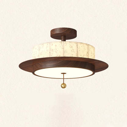 French Iron Floral Cylinder Ceiling Light