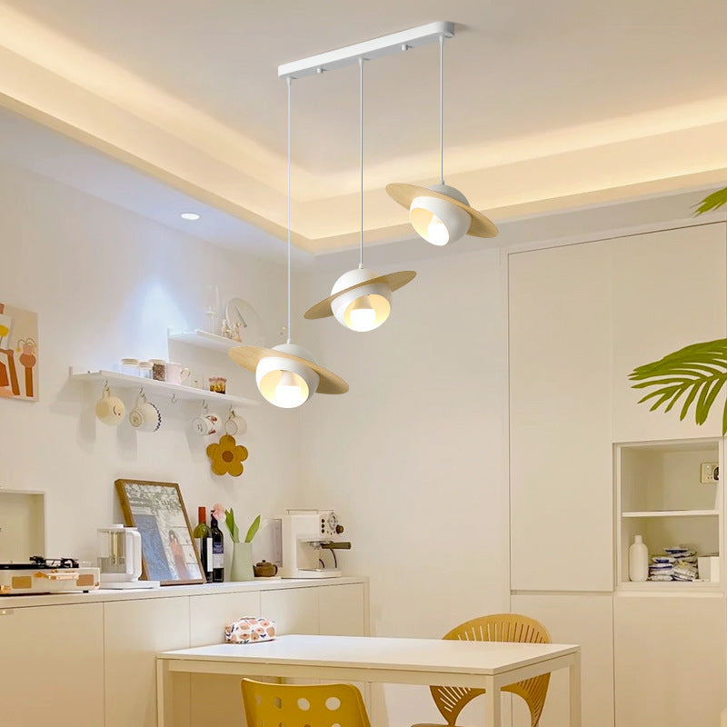 Nordic UFO Iron Aluminum Chandelier — White + Blue / 110V-120V For US/CA