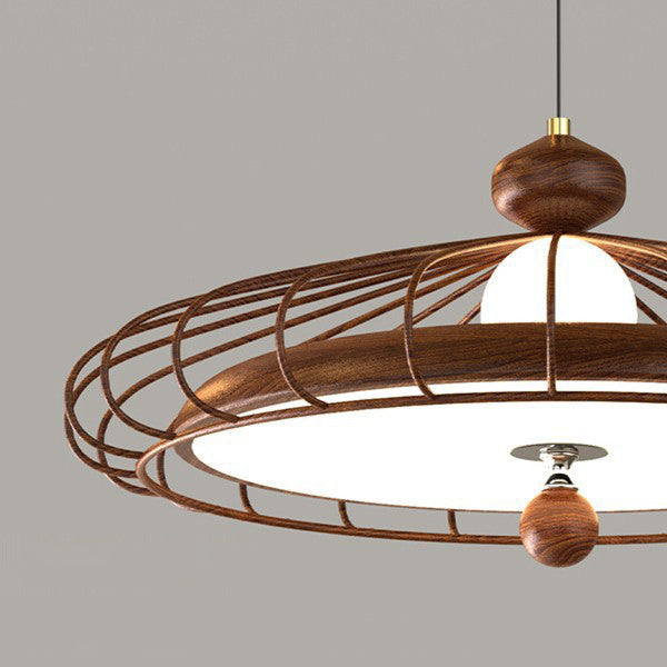 French Round Grille Iron Acrylic LED Chandelier