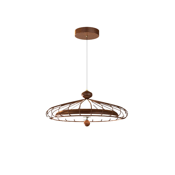 French Round Grille Iron Acrylic LED Chandelier