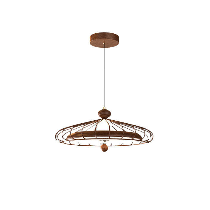 French Round Grille Iron Acrylic LED Chandelier