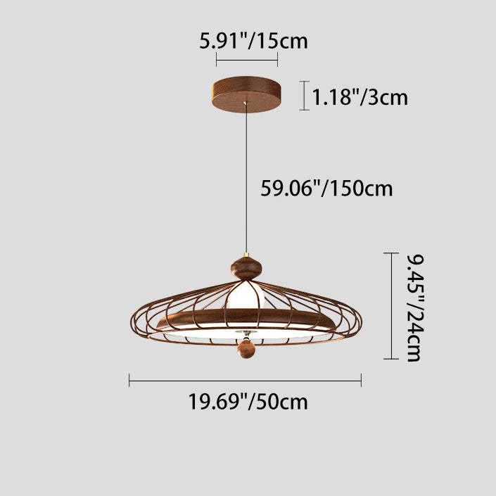 French Round Grille Iron Acrylic LED Chandelier
