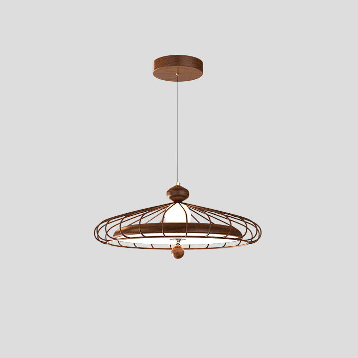 French Round Grille Iron Acrylic LED Chandelier