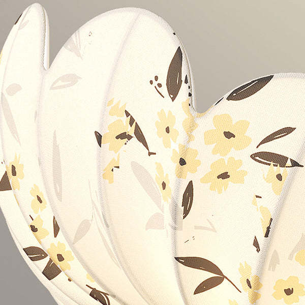 French Semicircle Bud Fabric Iron Wood Chandelier