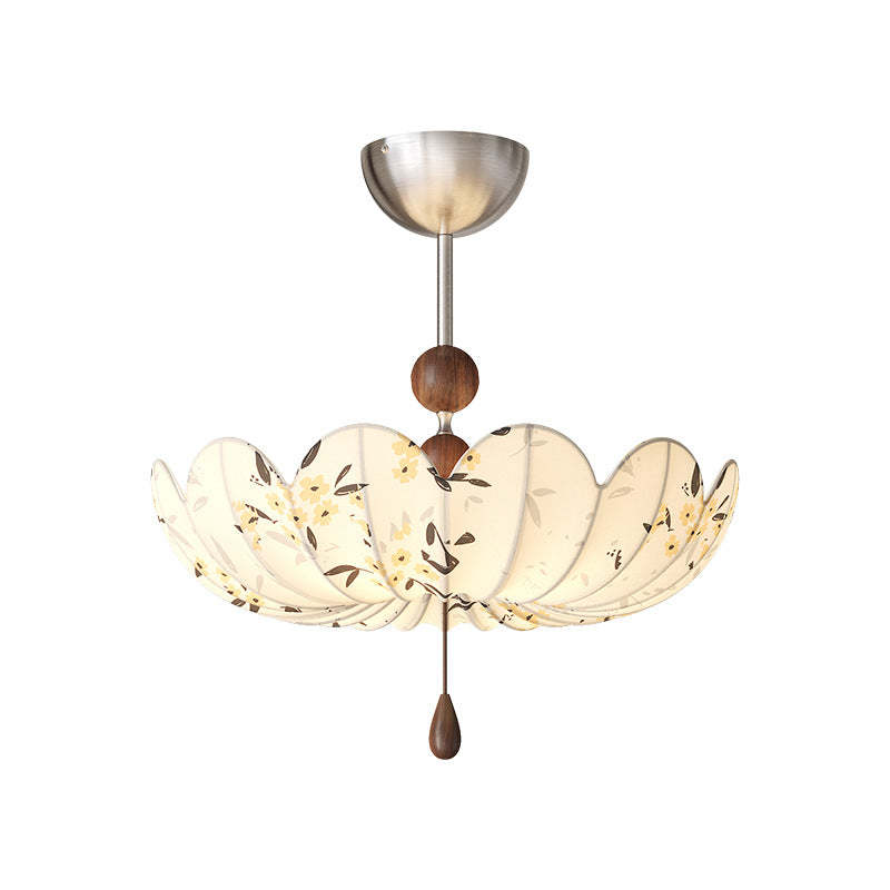 French Fabric Semicircular Bud Ceiling Light