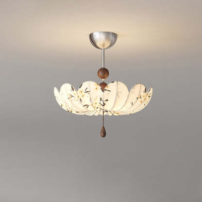 French Fabric Semicircular Bud Ceiling Light