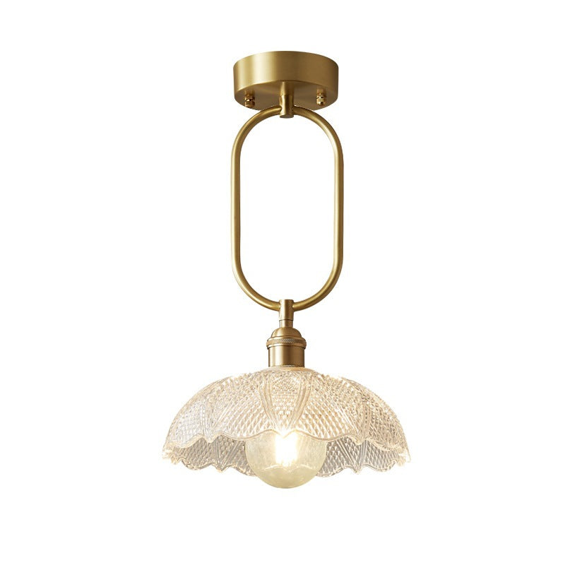 Contemporary Copper Conical Umbrella Ceiling Light