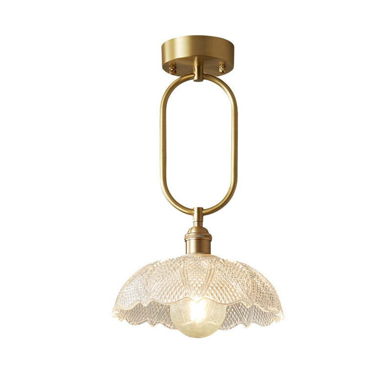 Contemporary Copper Conical Umbrella Ceiling Light