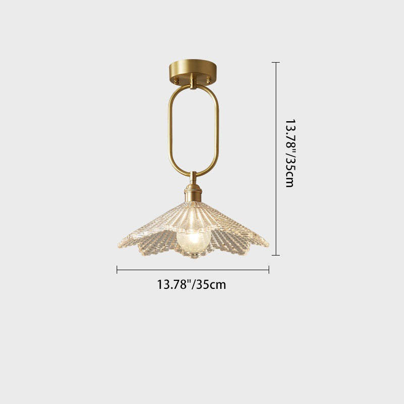 Contemporary Copper Conical Umbrella Ceiling Light — C / 220V-240V For UK/AU
