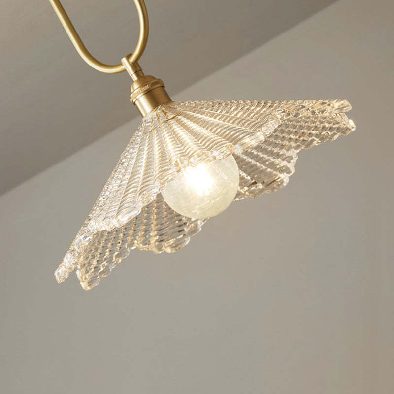 Contemporary Copper Conical Umbrella Ceiling Light