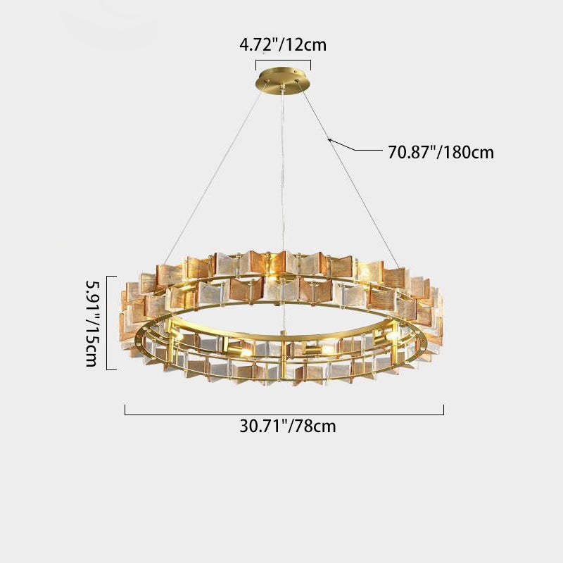 Modern Luxe Round Glass Iron Chandelier — Gold / 110V-120V For US/CA