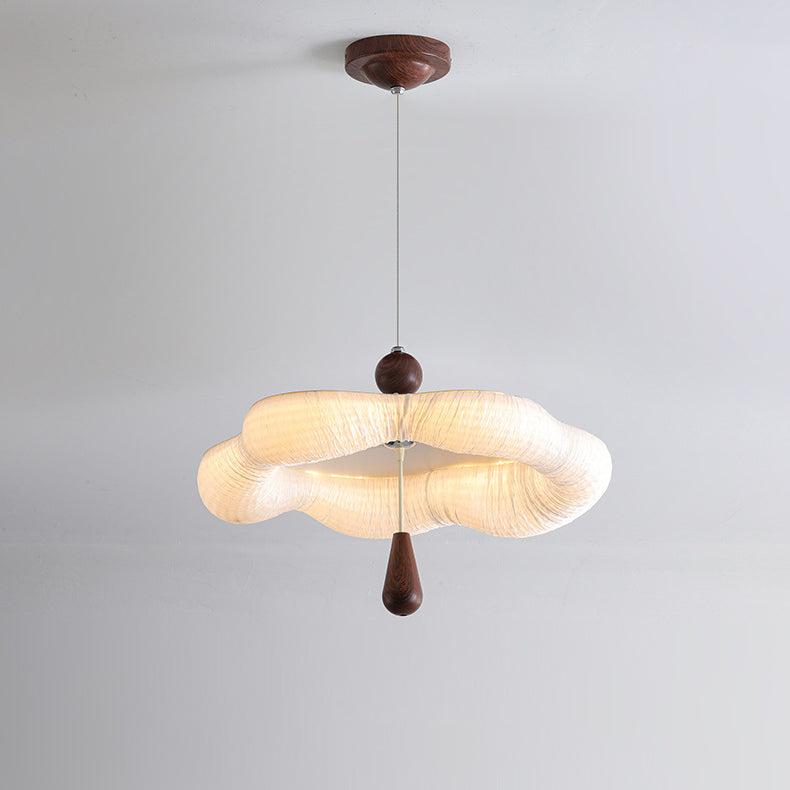 French Iron Fabric Corrugated Edge LED Chandelier