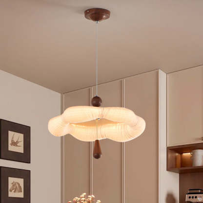 French Iron Fabric Corrugated Edge LED Chandelier