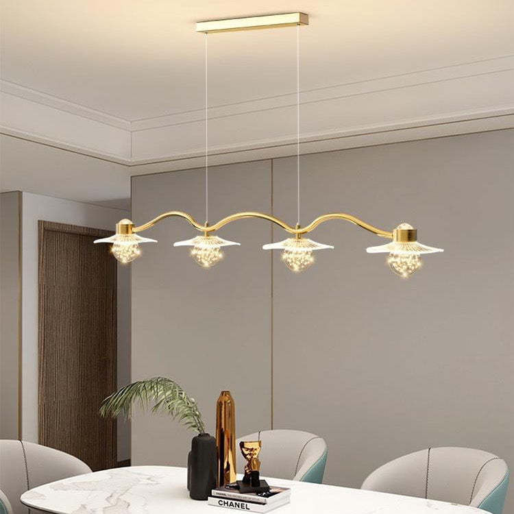 Modern Disc Starry Sky Acrylic Iron LED Island Chandelier