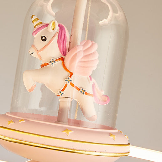 Kids Cartoon Unicorn Orb Acrylic Resin LED Chandelier