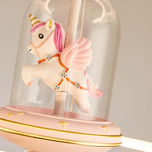 Kids Cartoon Unicorn Orb Acrylic Resin LED Chandelier