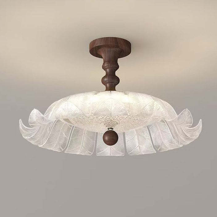 French Iron Round Petal Ceiling Light