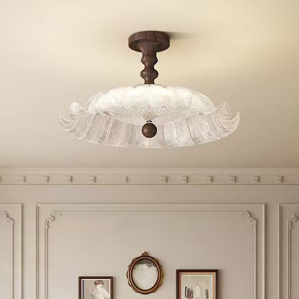 French Iron Round Petal Ceiling Light