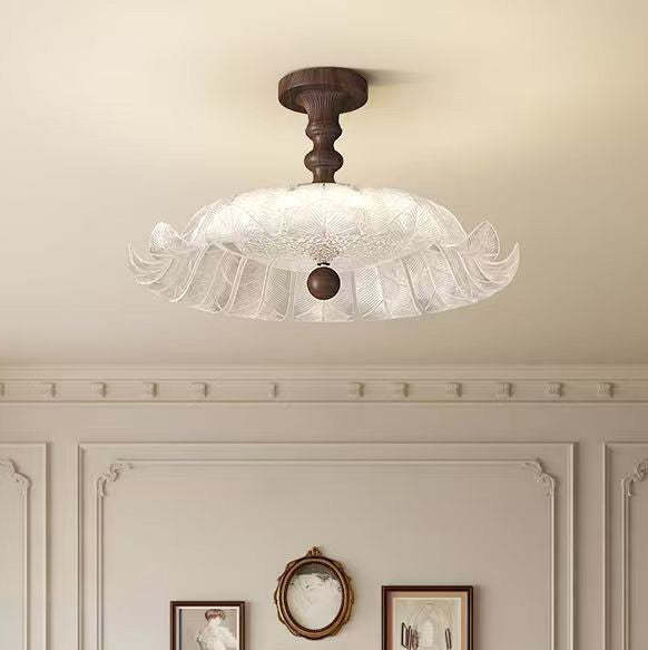 French Iron Round Petal Ceiling Light