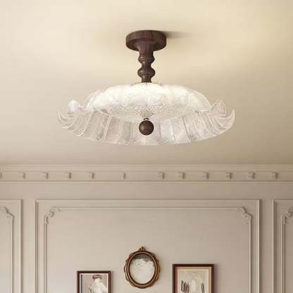 French Iron Round Petal Ceiling Light