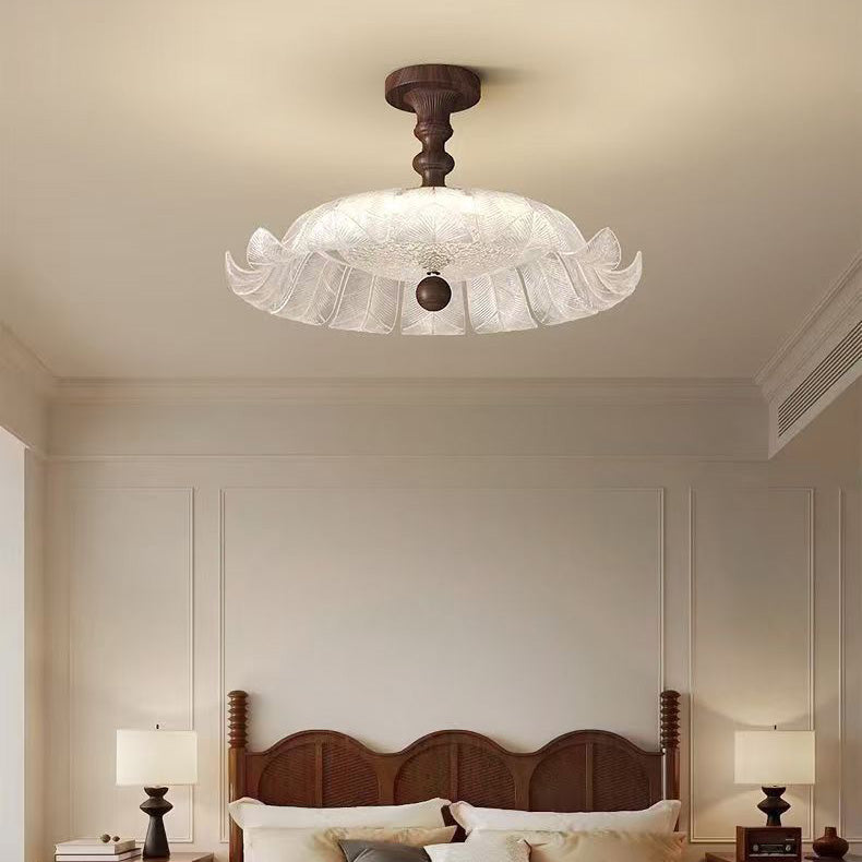 French Iron Round Petal Ceiling Light