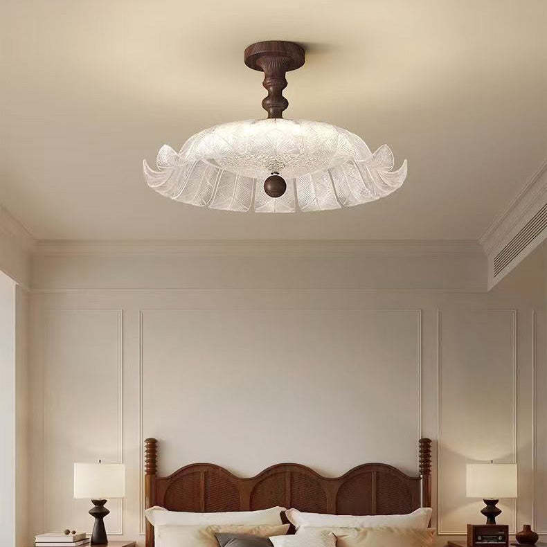 French Iron Round Petal Ceiling Light