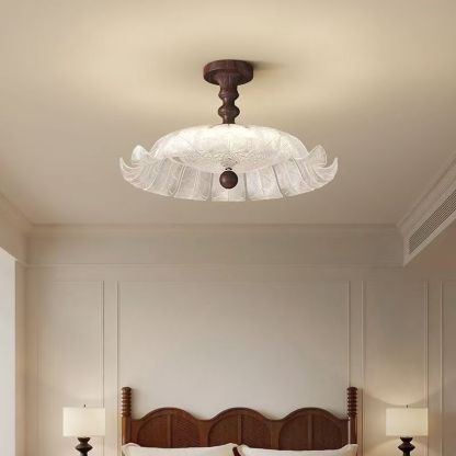 French Iron Round Petal Ceiling Light