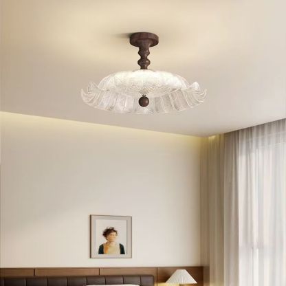 French Iron Round Petal Ceiling Light