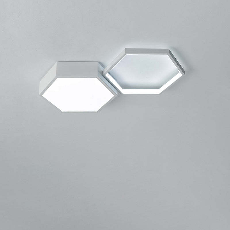Hexagon Silicone Acrylic Aluminum Iron LED Flush Light