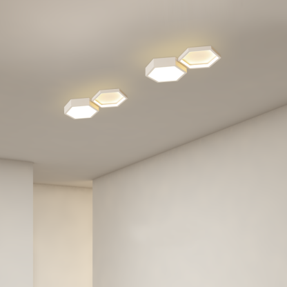 Hexagon Silicone Acrylic Aluminum Iron LED Flush Light