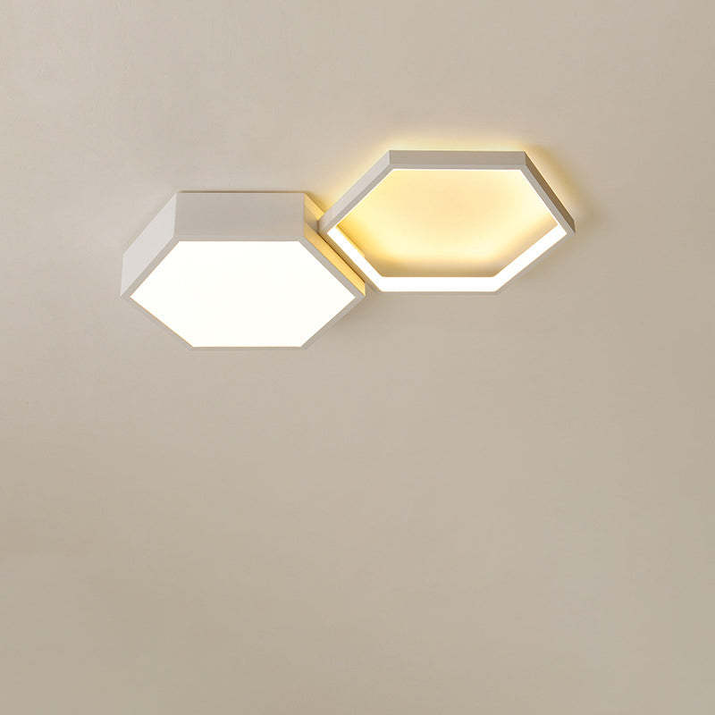 Hexagon Silicone Acrylic Aluminum Iron LED Flush Light