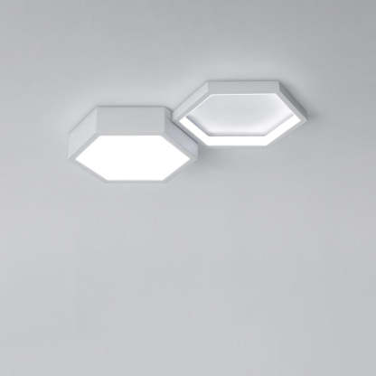 Hexagon Silicone Acrylic Aluminum Iron LED Flush Light