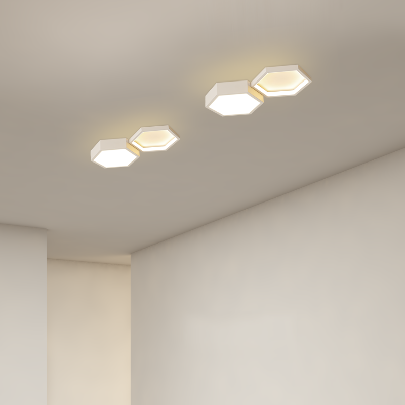 Hexagon Silicone Acrylic Aluminum Iron LED Flush Light