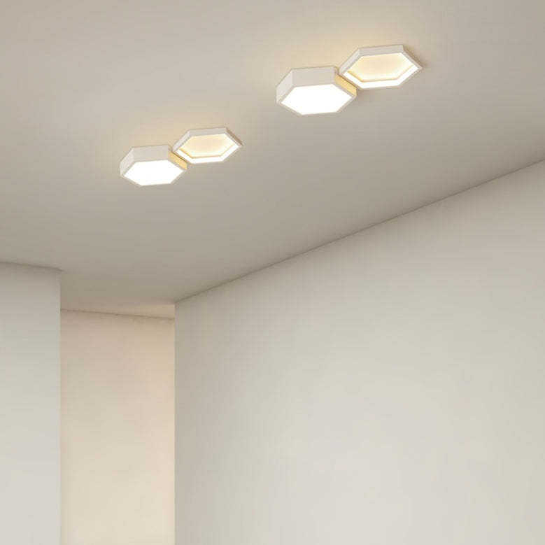 Hexagon Silicone Acrylic Aluminum Iron LED Flush Light