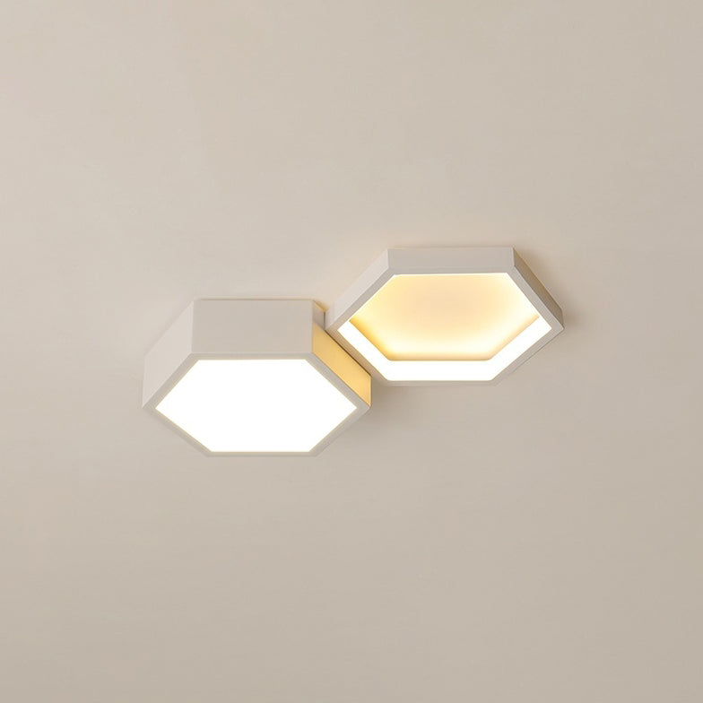 Hexagon Silicone Acrylic Aluminum Iron LED Flush Light