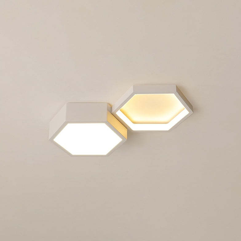 Hexagon Silicone Acrylic Aluminum Iron LED Flush Light