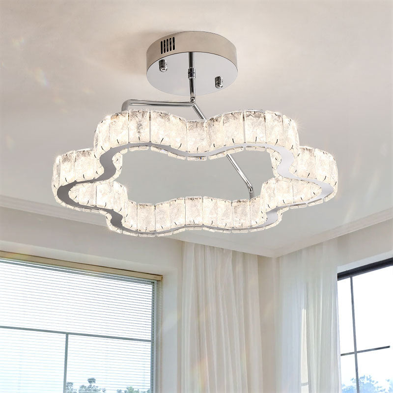 Nordic Stainless Steel Crystal Cloud Ceiling Light