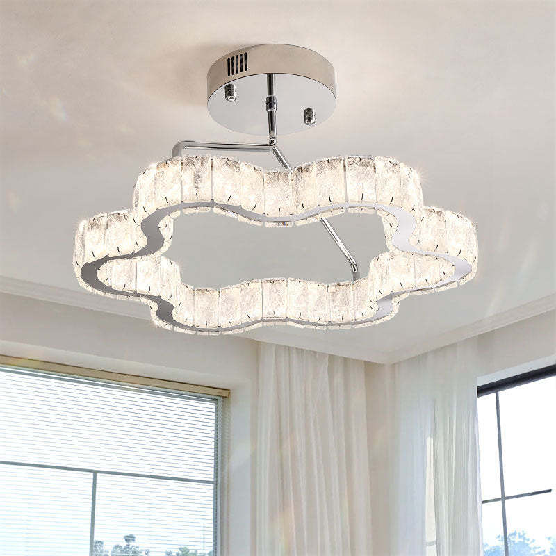 Nordic Stainless Steel Crystal Cloud Ceiling Light