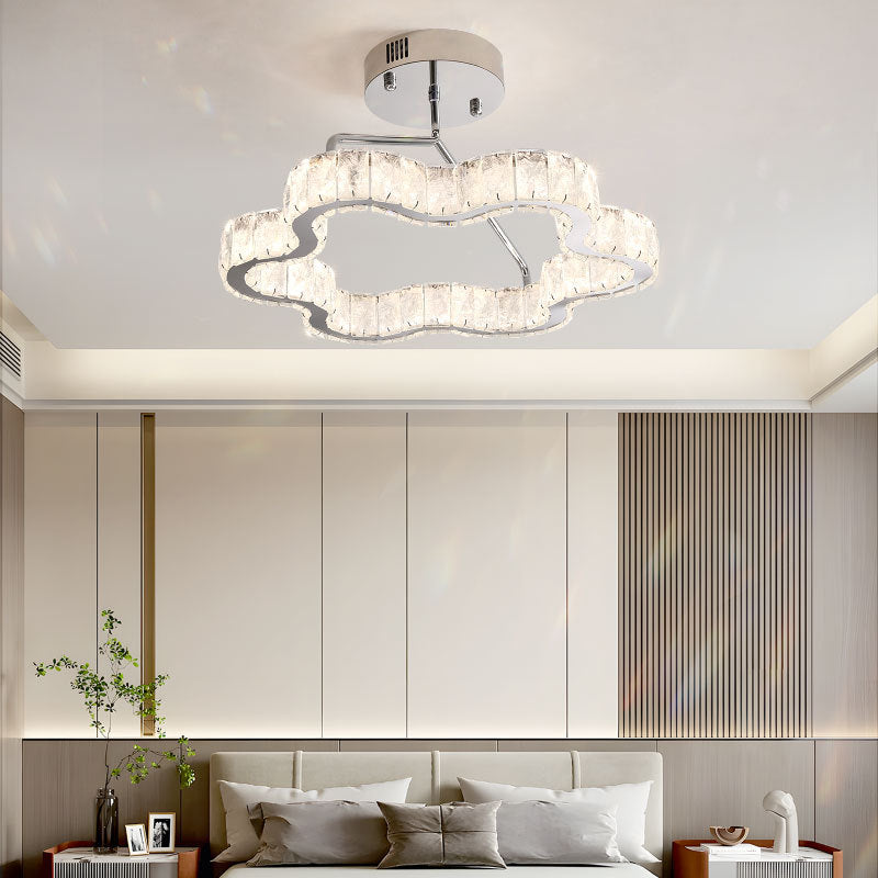 Nordic Stainless Steel Crystal Cloud Ceiling Light