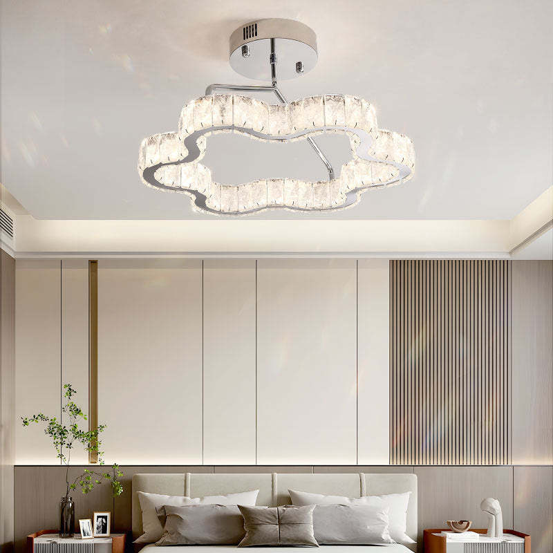 Nordic Stainless Steel Crystal Cloud Ceiling Light