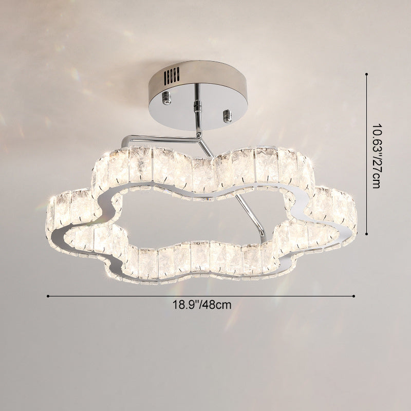 Nordic Stainless Steel Crystal Cloud Ceiling Light