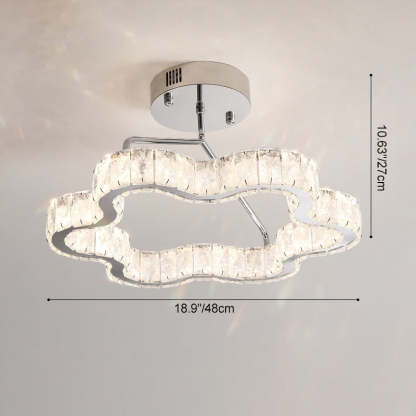 Nordic Stainless Steel Crystal Cloud Ceiling Light