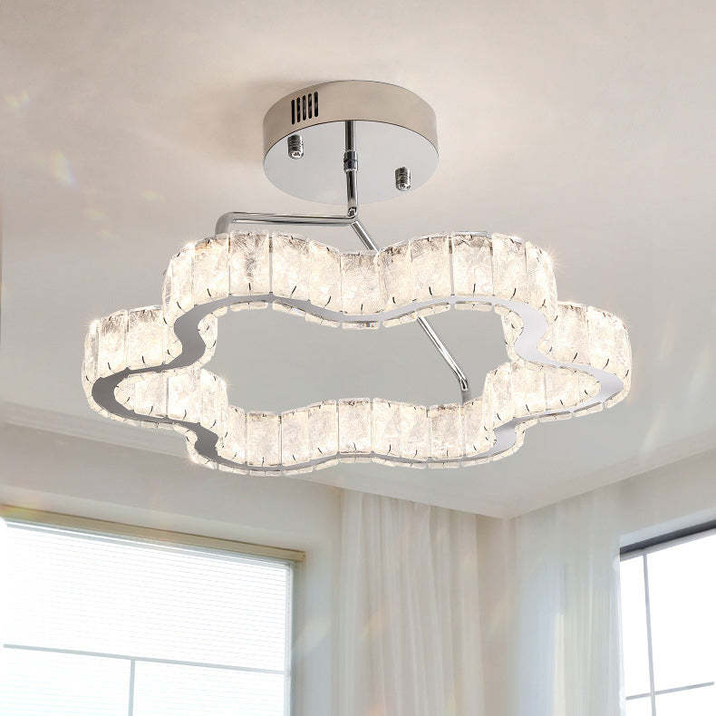 Nordic Stainless Steel Crystal Cloud Ceiling Light