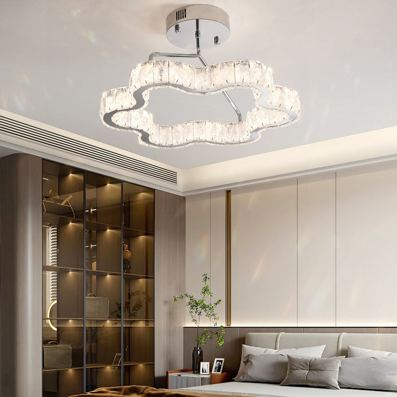 Nordic stainless cloud gray semi-flush mount light — 220V-240V (UK/AU)