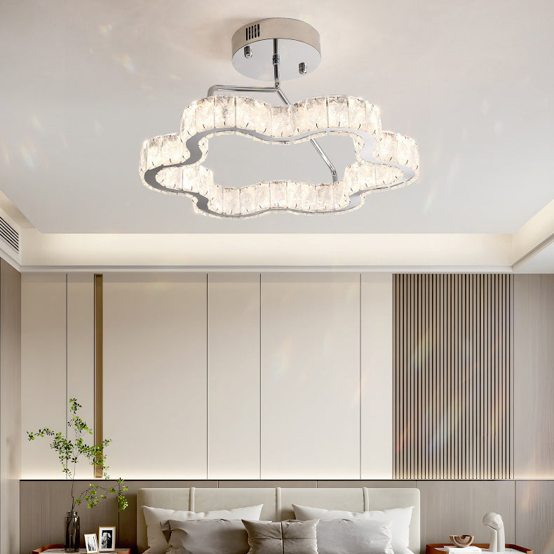 Nordic Stainless Steel Crystal Cloud Ceiling Light