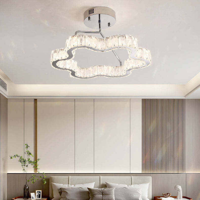 Nordic Stainless Steel Crystal Cloud Ceiling Light