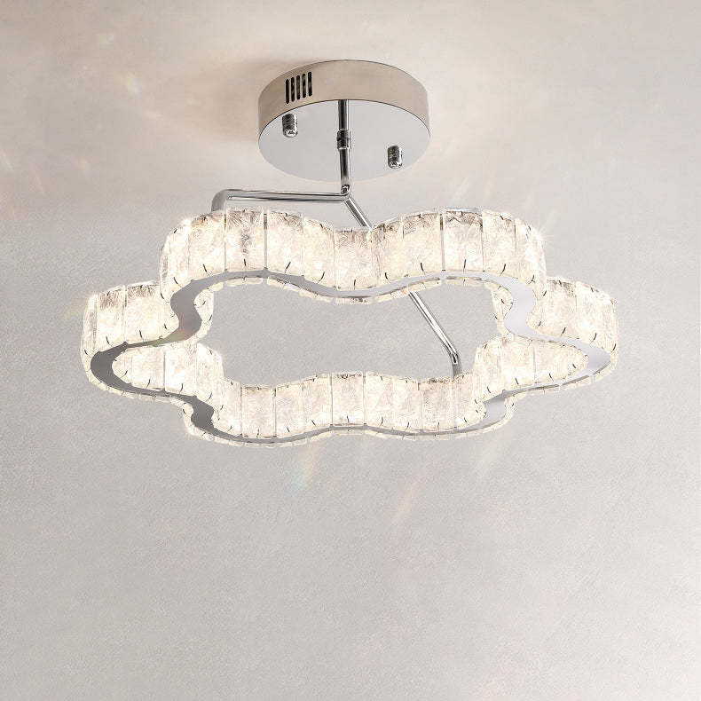 Nordic Stainless Steel Crystal Cloud Ceiling Light