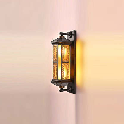 Chinese Lantern Aluminum Glass Outdoor Wall Sconce