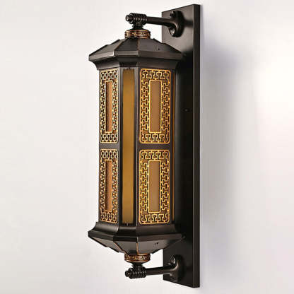 Chinese Lantern Aluminum Glass Outdoor Wall Sconce