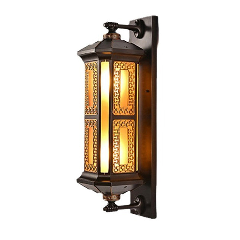 Chinese Lantern Aluminum Glass Outdoor Wall Sconce